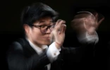 Le chef d'orchestre chinois Xie Tianyi participe au concours international des jeunes chefs d'orchestre de Besançon le 24 septembre 2025