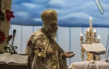 Le pape copte Tawadros II, lors d'une messe à la cathédrale Saint-Marc, le 6 janvier 2017 au Caire