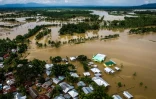 Vue sur la municipalité inondée de Kabacan sur l'île de Mindanao, dans le sud des Philippines, le 23 décembre 2017