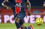 L'attaquant du PSG Moise Kean contre Rennes, le 7 novembre 2020 au Parc des Princes