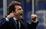 L'entraîneur de l'Inter Milan, Antonio Conte, lors d'un match de Serie A à domicile contre le Hellas Vérone, le 25 avril 2021