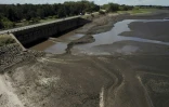 Le réservoir d'eau de Canelon Grande, quasiment à sec, dans le sud de l'Uruguay, le 14 mars 2023