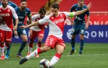 Wissam Ben Yedder l'attaquant de Monaco, en action au stade Louis II de Monaco, le 3 avril 2021.