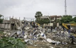 Démolition de maisons à Kinshasa,, après que les autorités de la RDC ont décidé de démolir tous les bâtiments non autorisés dans les zones inondables, le 8 mai 2025 en RDC