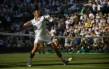Novak Djokovic vainqueur de Cameron Norrie en demi-finale de Wimbledon, le 8 juillet 2022