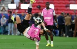 L'une des stars du PSG Khvicha Kvaratskhelia à l'entraînement à la veille de la finale de Ligue des champions contre Arsenal, le 30 mai 2026 à Budapest