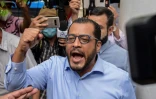 Felix Maradiaga, un des candidats potentiels à la présidentielle au Nicaragua, arrive au siège du parquet général avant son arrestation, le 8 juin 2021