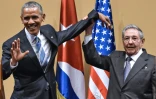 Le président américain Barack Obama reçu par son homologue cubain Raul Castro le 21 mars 2016 à La Havane 