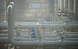 Vue du terminal du gazoduc Nord Stream avant la cérémonie d'inauguration du premier tronçon du gazoduc jumeau de 1.224 kilomètres traversant la mer Baltique, à Lubmin, le 8 novembre 2011