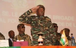 Le chef du régime militaire nigérien, le général Abdourahamane Tiani, à Niamey le 15 février 2025