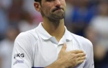 Le Serbe Novak Djokovic, absent à l'US Open cette année en raison de sa décision de ne pas se faire vacciner contre le Covid, lors de la finale de l'US Open le 13 septembre 2021. 
