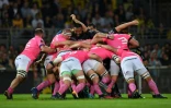 Le Stade Français lors de la saison dernière sur la pelouse de La Rochelle, le 5 mai 2018