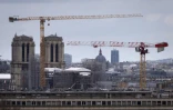 Vue du chantier de Notre-Dame de Paris, le 13 mars 2023