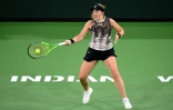 Jelena Ostapenko pendant son match contre Shelby Rogers, le 13 octobre 2021 à Indian Wells