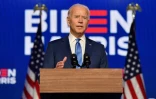 Le candidat démocrate à l'élection pésidentielle américaine Joe Biden fait un discours à Wilmington, le 6 novembre 2020