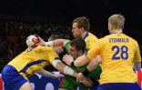 Les Suédois face à la Biélorussie, en 8e de finale du Mondial, le 22 janvier 2017 à Lille