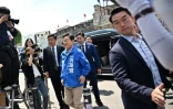 Lee Jae-myung, le candidat à la présidence du Parti démocrate, d'un événement de campagne électorale à Suwon, dans la province de Gyeonggi dans le nord-ouest de la Corée du Sud, le 26 mai 2025
