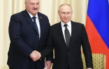 Le président russe Vladimir Poutine avec son homologue biélorusse Alexandre Loukachenko à Novo-Ogaryovo, près de Moscou, le 17 février 2023