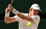 Le Sud-Africain Kevin Anderson face à l'Américain John Isner en demi-finales à Wimbledon, le 13 juillet 2018