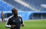 N'Golo Kanté, à l'entrainement avec l'Equipe de France, le 9 juillet 2018 à Saint-Pétersbourg