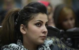 Tahmina Rashiq lors du premier rassemblement public de la campagne "Where Is My Name" à Kaboul le 16 août 2017