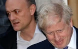 Le Premier ministre britannique Boris Johnson et son ancien conseiller Dominc Cummings le 28 octobre 2019 quittant Downing Street, le siège du gouvernement