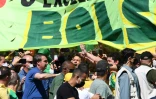 Le président brésilien Jair Bolsonaro lors d'un rassemblement avec ses partisans, le 31 mai 2020 à Brasilia
