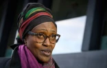 La directrice d'Oxfam International, Winnie Byanyima, au cours d'une interview avec l'AFP, le 21 janvier 2019 à Davos