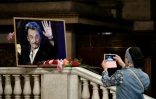 Hommage à Johnny Hallyday, qui aurait eu 75 ans, en l'église de la Madeleine à Paris, le 15 juin 2018