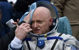 Scott Kelly, astronaute américain à son arrivée à Dzhezkazgan, au Kazakhstan, le 02 mars 2016