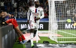L'attaquant Moussa Dembélé vient de marquer le 5e but de Lyon contre Angers, le 3 septembre 2022 à Décines-Charpieu  