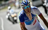 Le Français Thibaut Pinot s'échappe en solitaire lors de la 8e étape du Tour de France, le 9 juillet 2016 à Bagnères-de-Luchon
