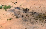Vue aérienne du site du crash de l'avion d'Air Algérie, le 26 juillet 2014, dans la région de Gossi, au Mali
