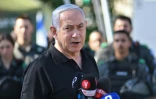 Le Premùier ministre israélien Benjamin Netanyahu à Lod, près de Tel-Aviv, le 13 mai 2021