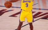 Rajon Rondo, le meneur de keu des Los Angeles Lakers, contre les Denver Nuggets en finale de Conférence Ouest en NBA le 18 septembre 2020 à Lake Buena Vista en Floride
