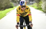 Le coureur belge de la Jumbo-Visma Wout Van Aert à l'entraînement dans l'optique du Tour des Flandres, le 30 mars 2023
