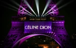 La tour Eiffel illuminée à Paris pour le 58e anniversaire de la chanteuse Céline Dion, le 30 mars 2026 à Paris