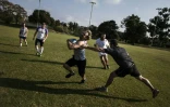 Les rugbymen des Jozi Cats durant l'entraînement le 21 mai 2016 à Johannesburg