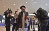 Le mollah Abdul Salam Zaeef, responsable taliban, arrive à Doha pour la signature d'un accord avec les Etats-Unis, le 29 février 2020