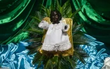 La statuette de l'enfant Jésus lors de la célébration de Noël par les communautés noires, le 18 février 2018 à Quinamayo, en Colombie