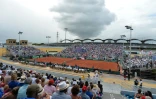 Le Vélodrome de Baie-Mahault en Guadeloupe lors de la rencontre du premier tour de Coupe Davis entre la France et le Canada, le 4 mars 2016