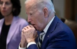 Le président américain Joe Biden lors d'une rencontre avec la président de la Commission européenne Ursula von der Leyen et le président du Conseil européen Charles Michel, à la Maison Blanche, le 20 octobre 2023 à Washington