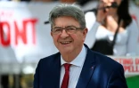 Le dirigeant de LFI Jean-Luc Melenchon lors d'un meeting électoral pour les législatives à Montpellier, le 23 juin 2024 