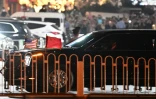 Le cortège du président américain Donald Trump arrive à l'hôtel Four Seasons de Pékin, le 13 mai 2026