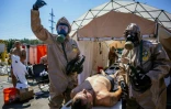 Exercice de simulation d'un incident nucléaire, le 17 août 2022 à Zaporijjia (Ukraine)