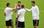 A l'entrainement le 5 septembre 2018, de gauche à droite: Thomas Mueller, Mats Hummels, Joshua Kimmich et Niklas Suele