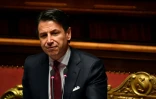 Le Premier ministre italien sortant Giuseppe Conte au Sénat, le 20 août 2019 à Rome