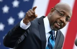 Le candidat démocrate au Sénat américain Raphael Warnock le 15 décembre 2020 à Atlanta