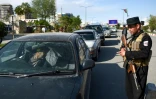 Contrôles de sécurité à Kaboul pendant la loya jirga, le 30 avril 2019