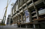 Le stade Santiago Bernabeu, celui du Real Madrid, en pleine rénovation le 4 mars 2021 à Madrid